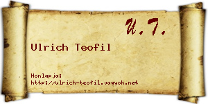 Ulrich Teofil névjegykártya